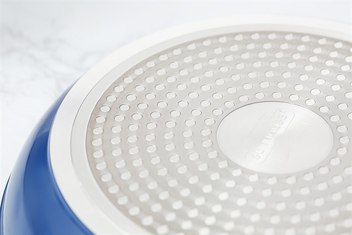 Chảo nhôm chống dính vân đá đáy từ 24 cm Sunhouse SFP24B Màu Xanh Dương