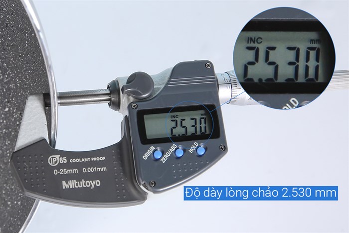 Chảo nhôm sâu chống dính vân đá đáy từ nắp kính 26 cm Delites CE005-26 Màu Xám