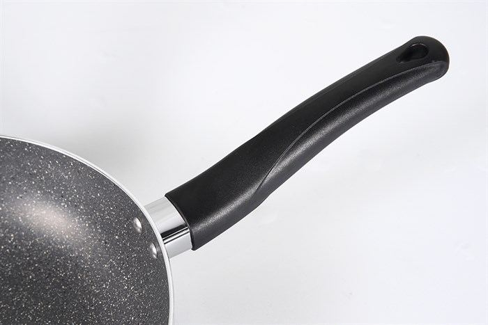 Chảo nhôm sâu chống dính vân đá đáy từ nắp kính 26 cm Delites CE005-26 Màu Xám