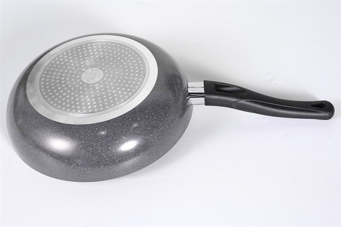 Chảo nhôm sâu chống dính vân đá đáy từ nắp kính 26 cm Delites CE005-26 Màu Xám