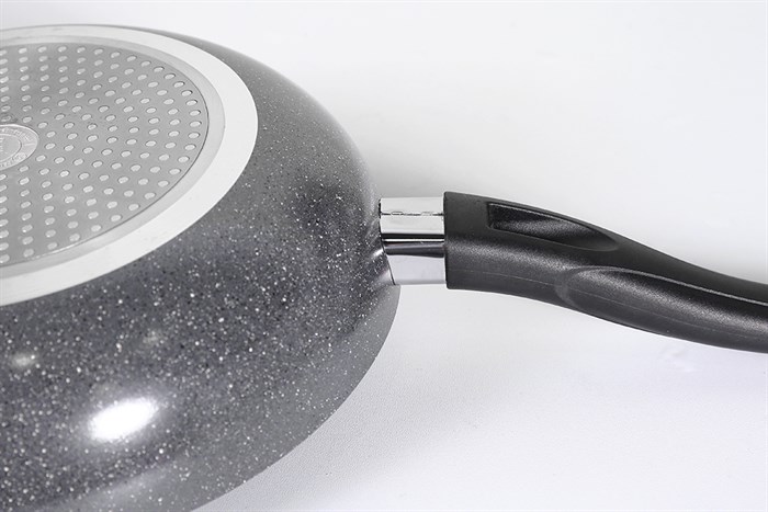 Chảo nhôm sâu chống dính vân đá đáy từ nắp kính 26 cm Delites CE005-26 Màu Xám