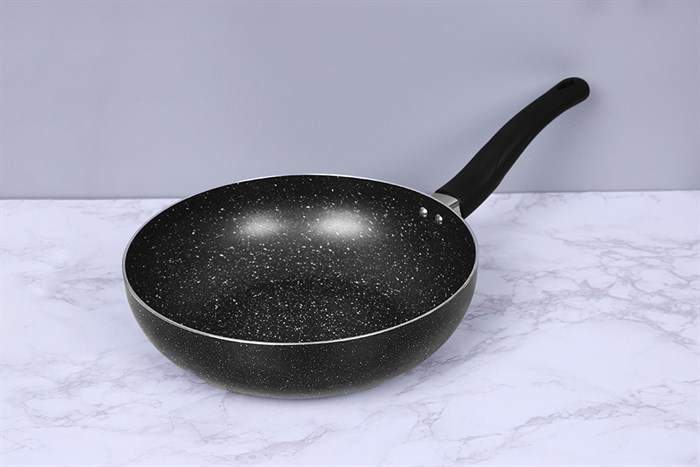 Chảo nhôm sâu chống dính vân đá đáy từ 28 cm Delites CE006-28 Màu Đen