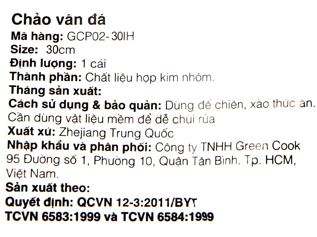 Chảo sâu vân đá Green Cook GCP02-30IH 30cm 8