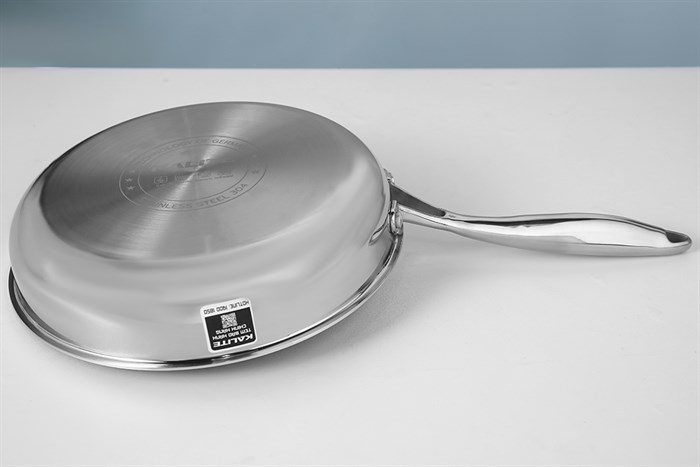 Chảo inox sâu chống dính tổ ong đáy từ nắp kính 26 cm Kalite KL-326 Màu Bạc Inox