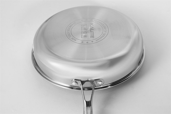 Chảo inox sâu chống dính tổ ong đáy từ nắp kính 26 cm Kalite KL-326 Màu Bạc Inox