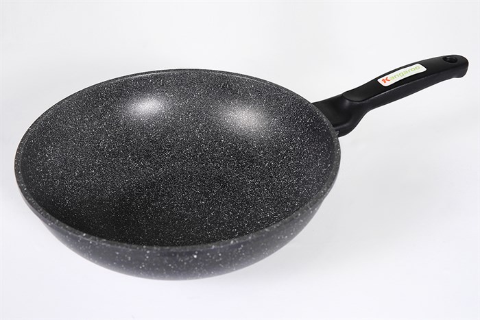 Chảo nhôm sâu chống dính vân đá đáy từ 30 cm Kangaroo KG922L Màu Đen