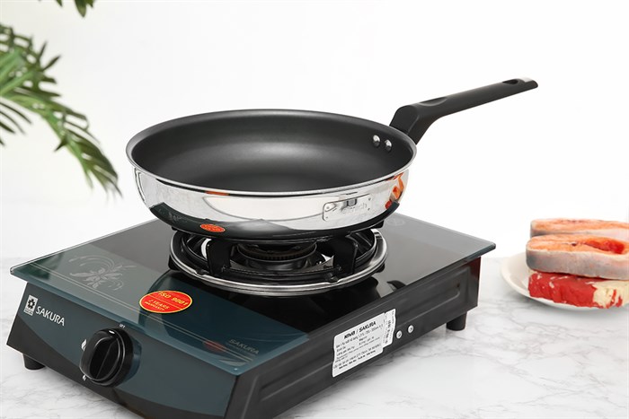 Chảo inox sâu chống dính đáy từ 26 cm Elmich Trimax XP EL-3758 Màu Bạc Inox