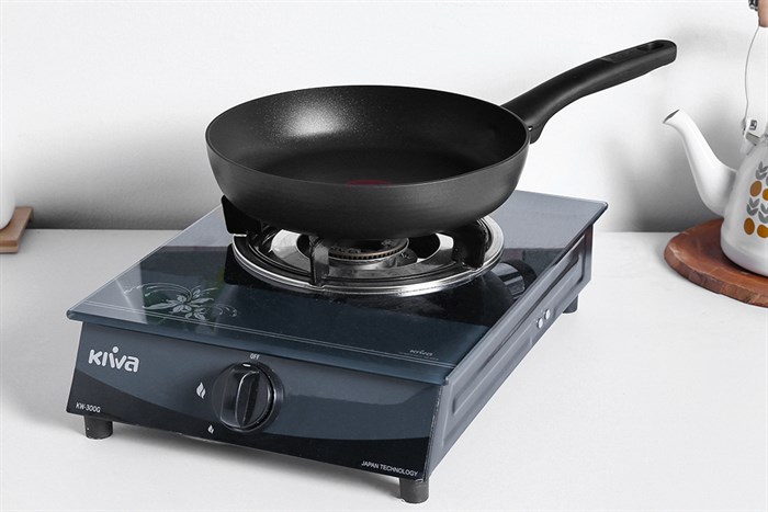 Chảo nhôm chống dính vân đá đáy từ 24 cm Tefal Ultimate G2680472 Màu Đen