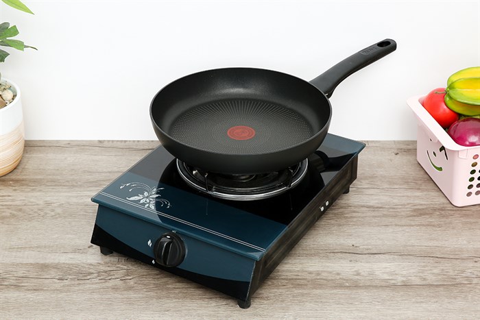 Chảo nhôm chống dính vân đá đáy từ 28 cm Tefal Ultimate G2680622 Màu Đen