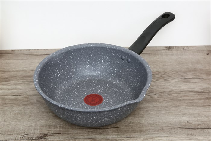 Chảo nhôm sâu chống dính vân đá đáy từ 24 cm Tefal Cook Healthy G1348495 Màu Xám