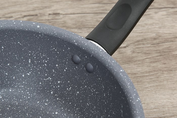 Chảo nhôm sâu chống dính vân đá đáy từ 24 cm Tefal Cook Healthy G1348495 Màu Xám