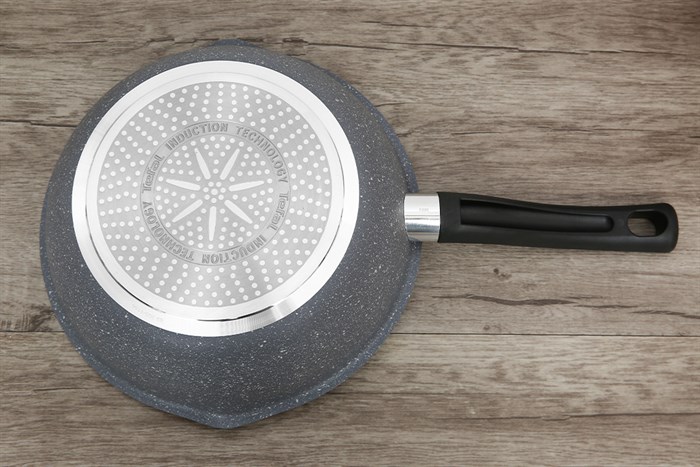 Chảo nhôm sâu chống dính vân đá đáy từ 24 cm Tefal Cook Healthy G1348495 Màu Xám