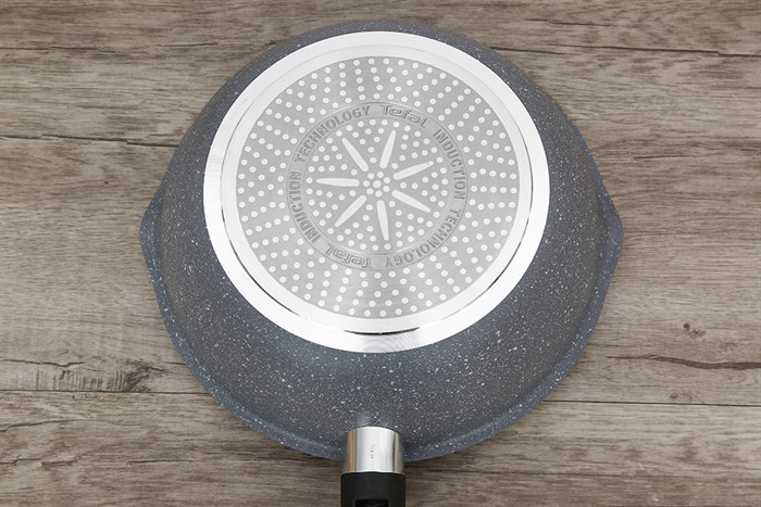 Chảo nhôm sâu chống dính vân đá đáy từ 24 cm Tefal Cook Healthy G1348495 Màu Xám
