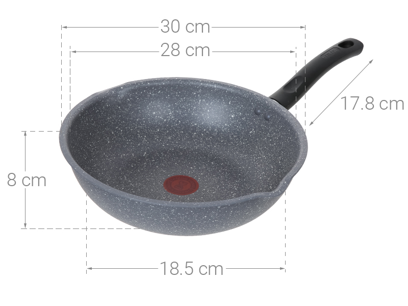 Chảo nhôm sâu chống dính vân đá đáy từ 28 cm Tefal Cook Healthy G1348695