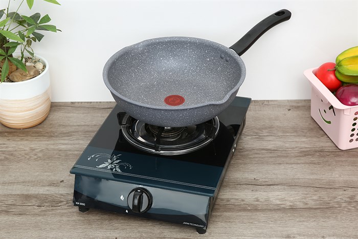 Chảo nhôm sâu chống dính vân đá đáy từ 28 cm Tefal Cook Healthy G1348695