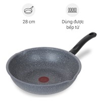 Chảo nhôm sâu chống dính vân đá đáy từ 28 cm Tefal Cook Healthy G1348695