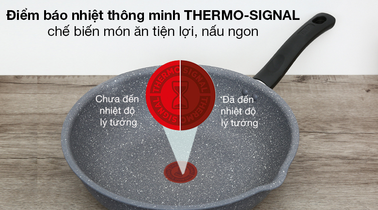 Chảo nhôm sâu chống dính đáy từ 28 cm Tefal Cook Healthy G1348695 - Điểm báo nhiệt thông minh với công nghệ THERMO-SIGNAL hiện đại