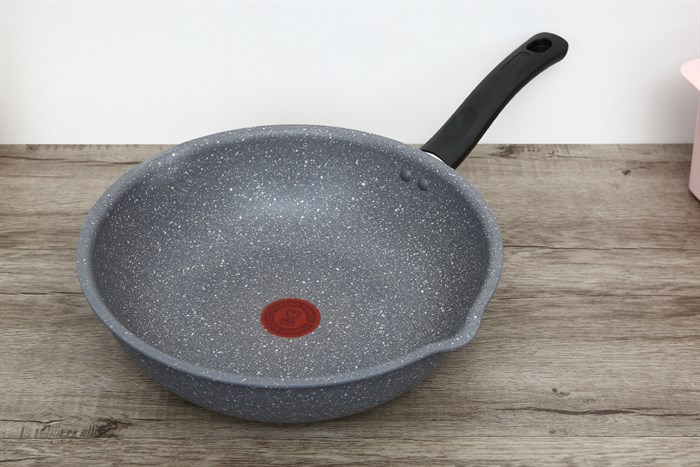 Chảo nhôm sâu chống dính vân đá đáy từ 28 cm Tefal Cook Healthy G1348695 Màu Xám