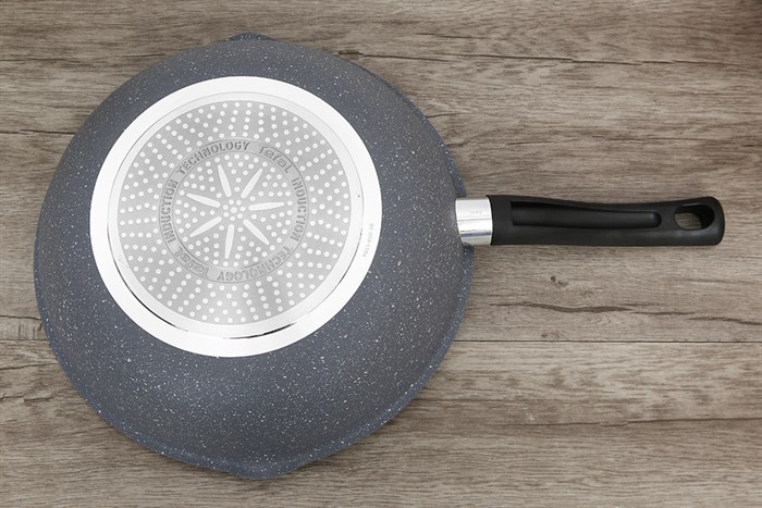 Chảo nhôm sâu chống dính vân đá đáy từ 28 cm Tefal Cook Healthy G1348695 Màu Xám