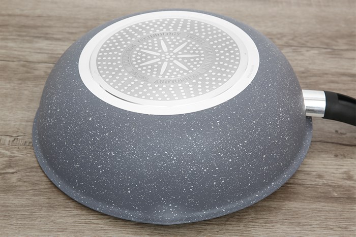Chảo nhôm sâu chống dính vân đá đáy từ 28 cm Tefal Cook Healthy G1348695 Màu Xám