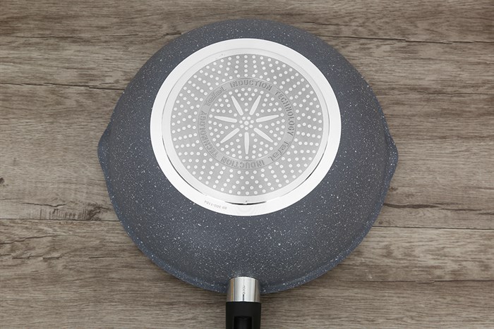 Chảo nhôm sâu chống dính vân đá đáy từ 28 cm Tefal Cook Healthy G1348695 Màu Xám
