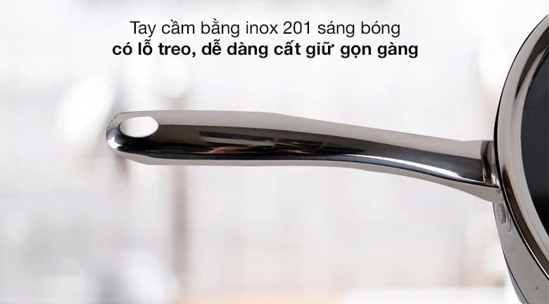 Tay cầm - Chảo inox chống dính đáy từ nắp kính 26cm Kangaroo KG01F126