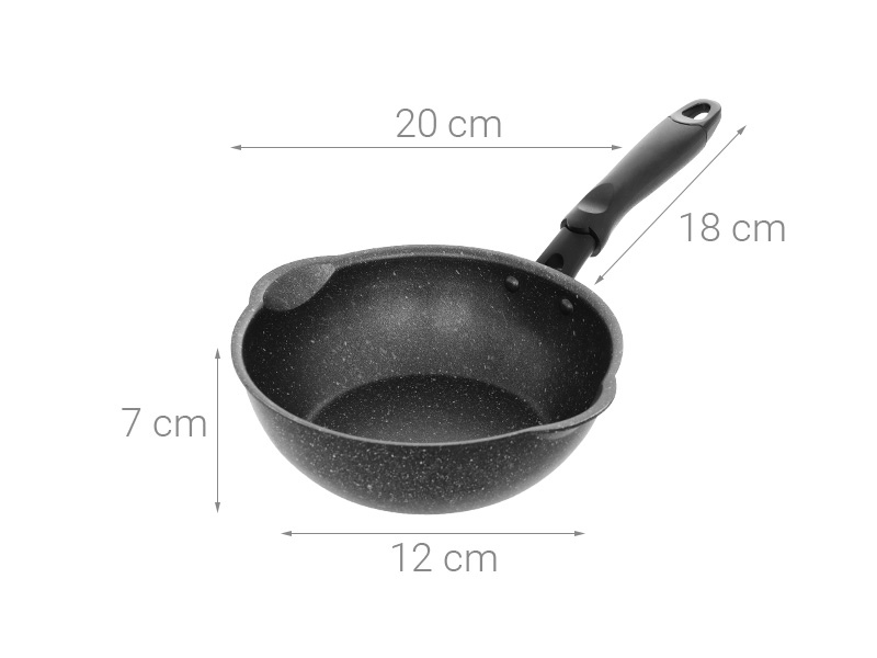 Chảo nhôm sâu chống dính vân đá đáy từ 20 cm Sunhouse SHS20MRD