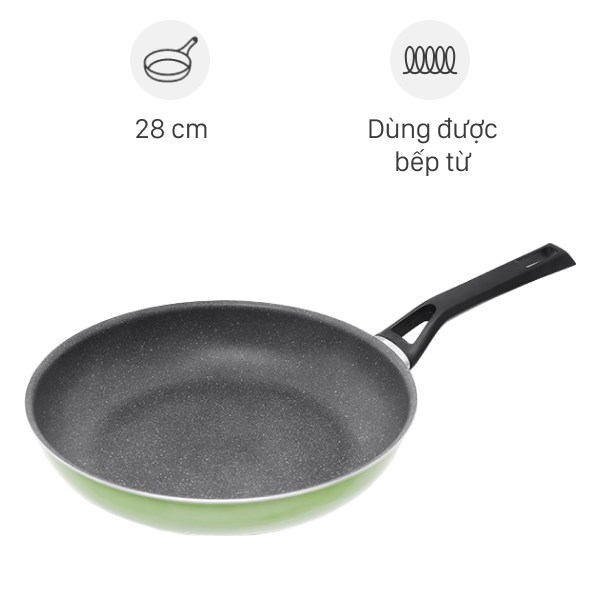 Chảo nhôm chống dính vân đá đáy từ Kims Cook EARM128H