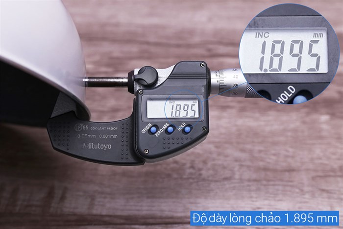 Chảo nhôm sâu chống dính vân đá đáy từ 24 cm Kims Cook EARM224H Màu Trắng