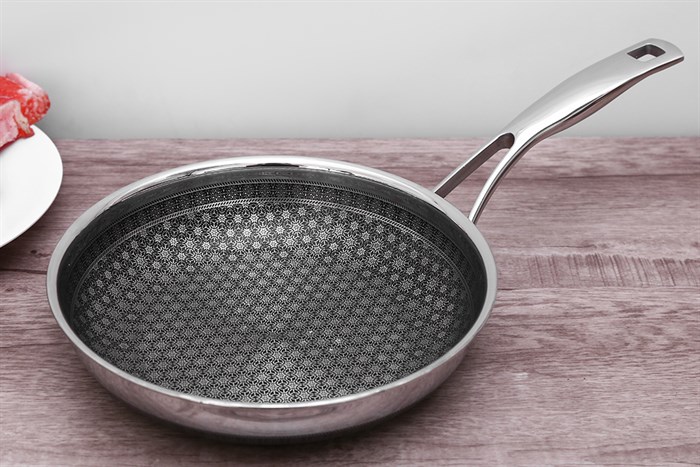 Chảo inox chống dính đáy từ 22 cm Kims Cook N122M Màu Inox