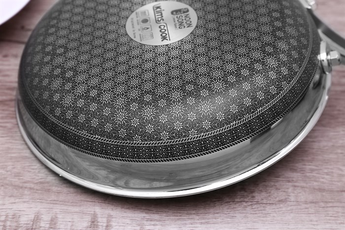 Chảo inox chống dính đáy từ 22 cm Kims Cook N122M Màu Inox