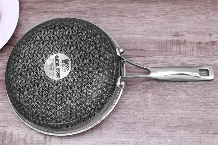 Chảo inox chống dính đáy từ 22 cm Kims Cook N122M Màu Inox