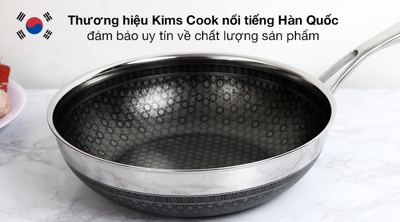 Thương hiệu - Chảo inox sâu chống dính đáy từ 28cm Kims Cook N228M