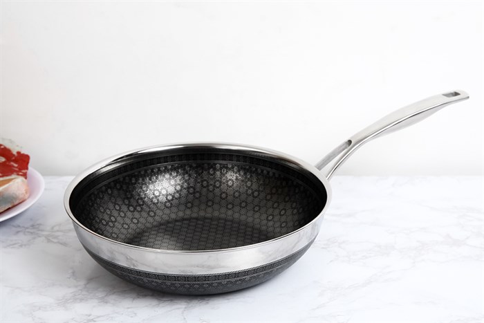 Chảo inox sâu chống dính đáy từ 28 cm Kims Cook N228M Màu Inox