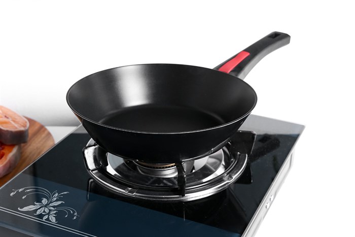 Chảo nhôm chống dính đáy từ 22 cm Kims Cook PBO22 Màu Đen