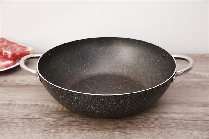 Chảo nhôm sâu chống dính vân đá đáy từ 34 cm Sunhouse SWP34M Màu Đen