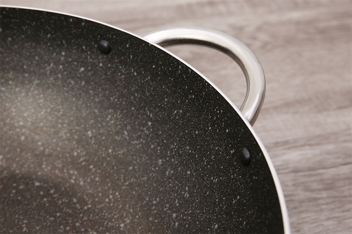 Chảo nhôm sâu chống dính vân đá đáy từ 34 cm Sunhouse SWP34M Màu Đen