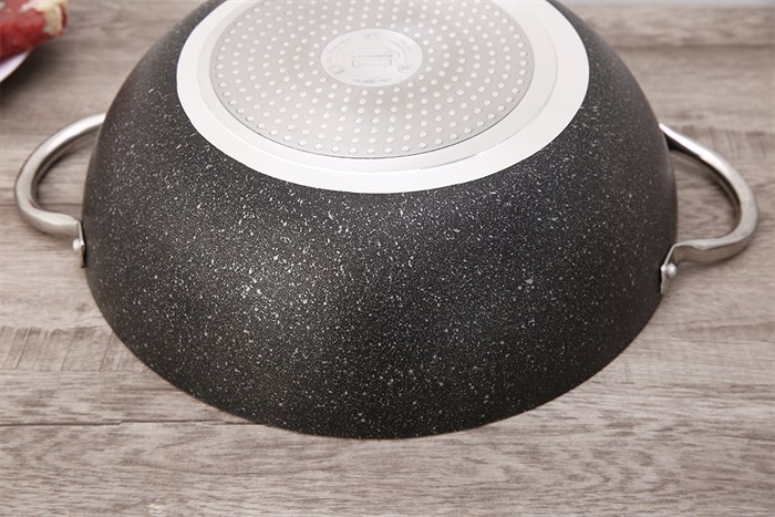 Chảo nhôm sâu chống dính vân đá đáy từ 34 cm Sunhouse SWP34M Màu Đen