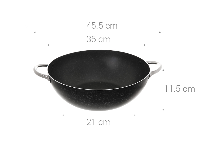 Chảo nhôm sâu chống dính vân đá đáy từ 36 cm Sunhouse SWP36M