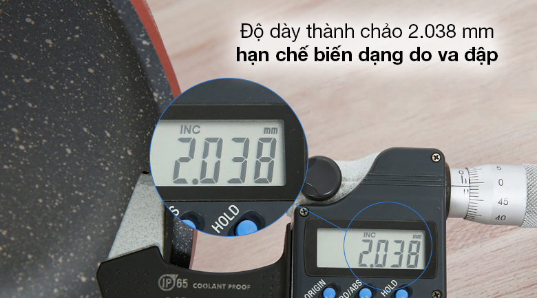 Chảo nhôm chống dính đáy từ 24cm Sunhouse SBD24MP - Chất liệu nhôm đúc, độ dày thành 2.038 mm, đáy 4 mm có khả năng chống va đập cực tốt