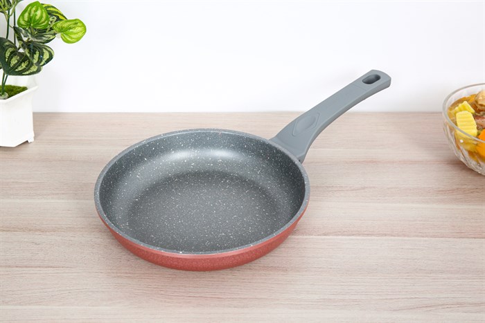 Chảo nhôm chống dính vân đá đáy từ 24 cm Sunhouse SBD24MP Màu Đen - Đỏ