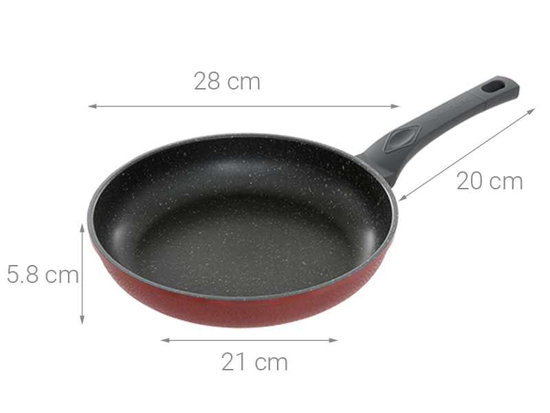 Chảo nhôm chống dính vân đá đáy từ 28 cm Sunhouse SBD28MP