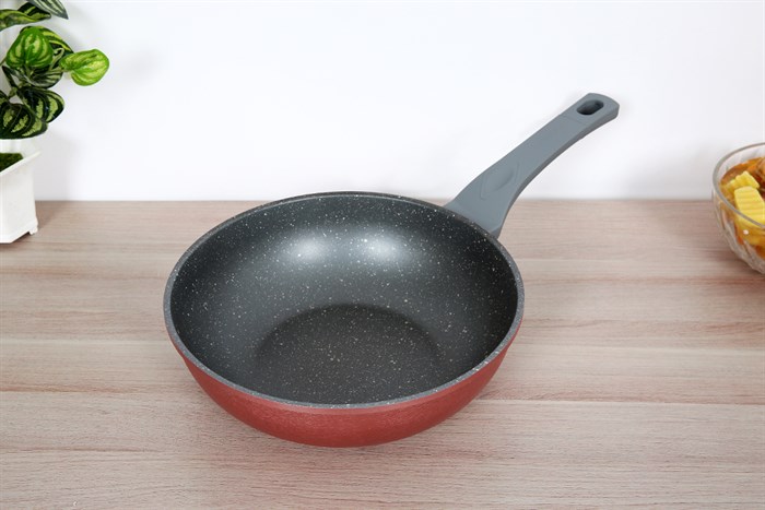 Chảo nhôm sâu chống dính vân đá đáy từ 26 cm Sunhouse SBDS26MP Màu Đen