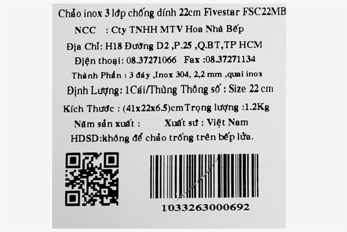 Chảo inox chống dính vân đá đáy từ 22 cm Fivestar FSC22MB Màu Inox