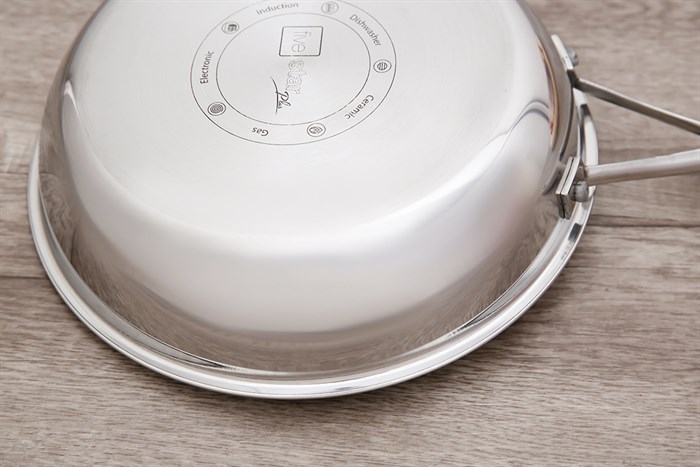 Chảo inox chống dính vân đá đáy từ 22 cm Fivestar FSC22MB Màu Inox