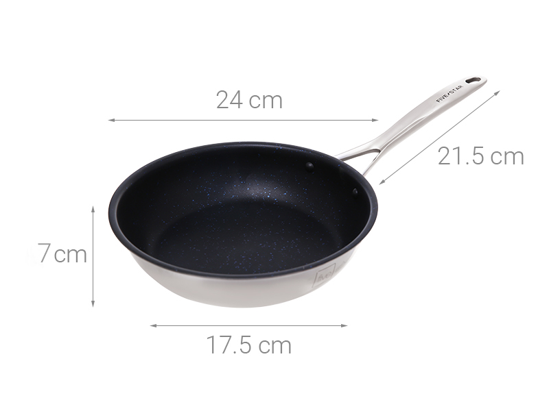 Chảo inox chống dính vân đá đáy từ 24 cm Fivestar FSC24MB