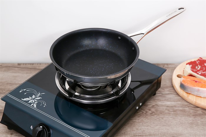 Chảo inox chống dính vân đá đáy từ 24 cm Fivestar FSC24MB