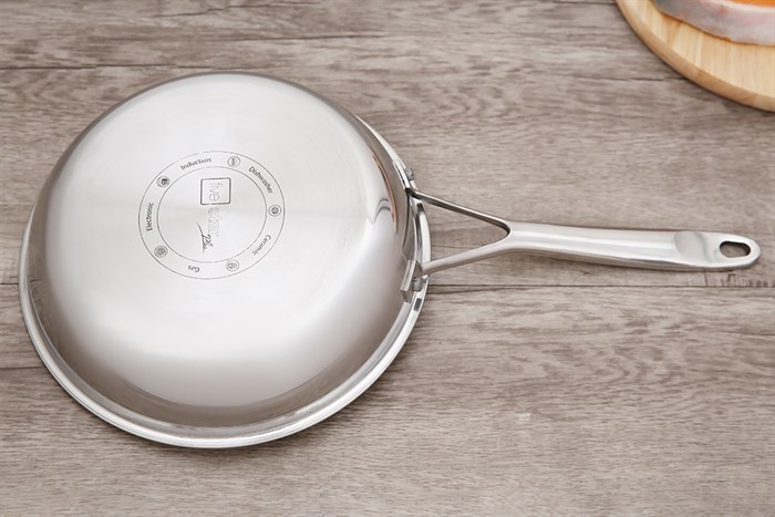 Chảo inox chống dính vân đá đáy từ 24 cm Fivestar FSC24MB Màu Inox