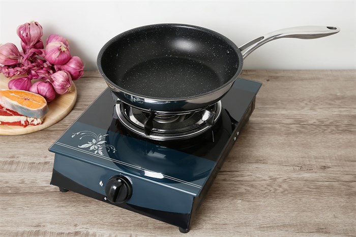 Chảo inox chống dính vân đá đáy từ 26 cm Fivestar FSC26MB Màu Inox