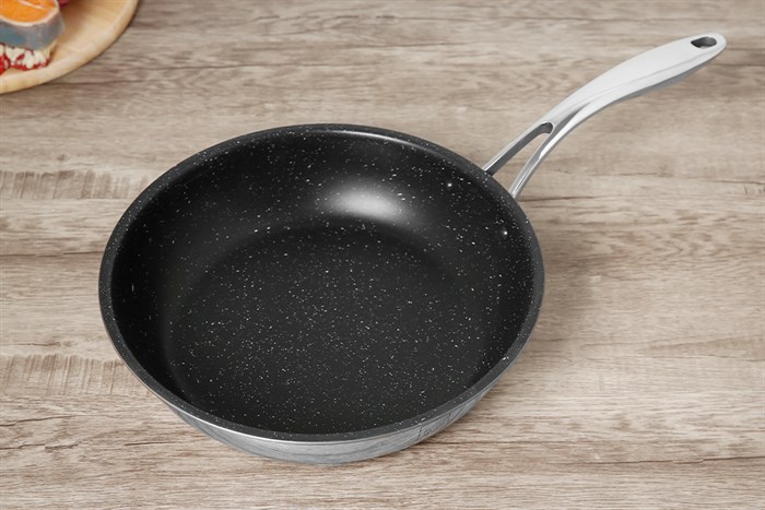 Chảo inox chống dính vân đá đáy từ 26 cm Fivestar FSC26MB Màu Inox